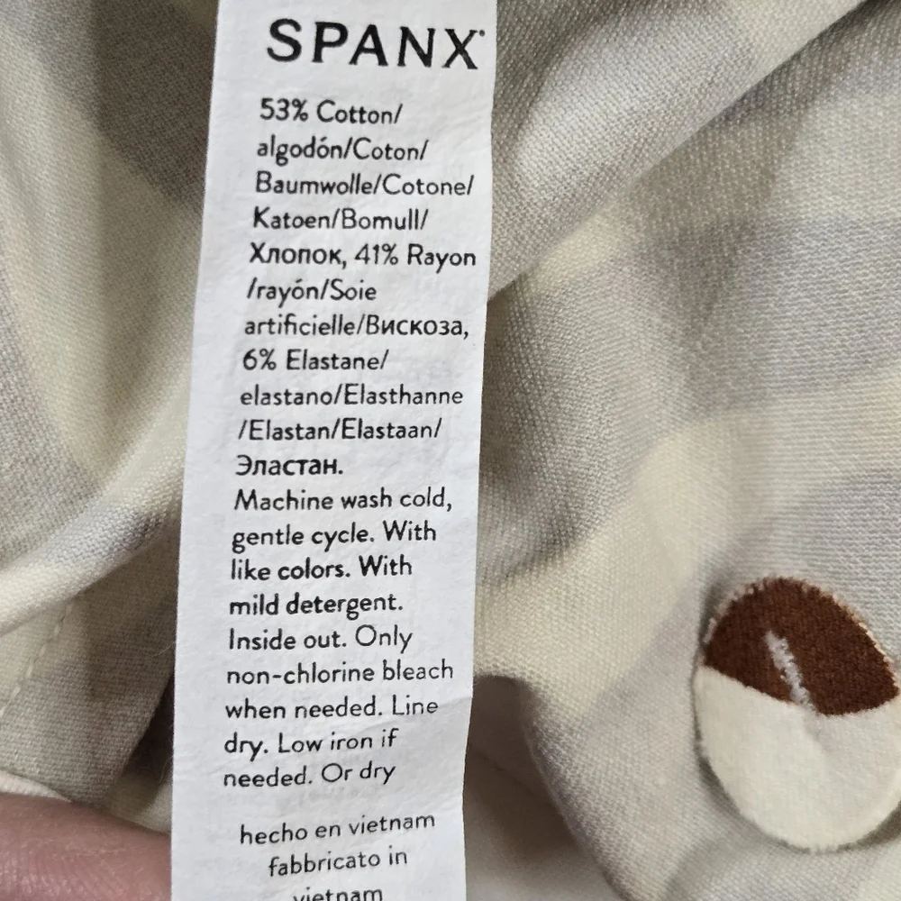 NWT SPANX Zebra Print Ankle Pants Brown White Small